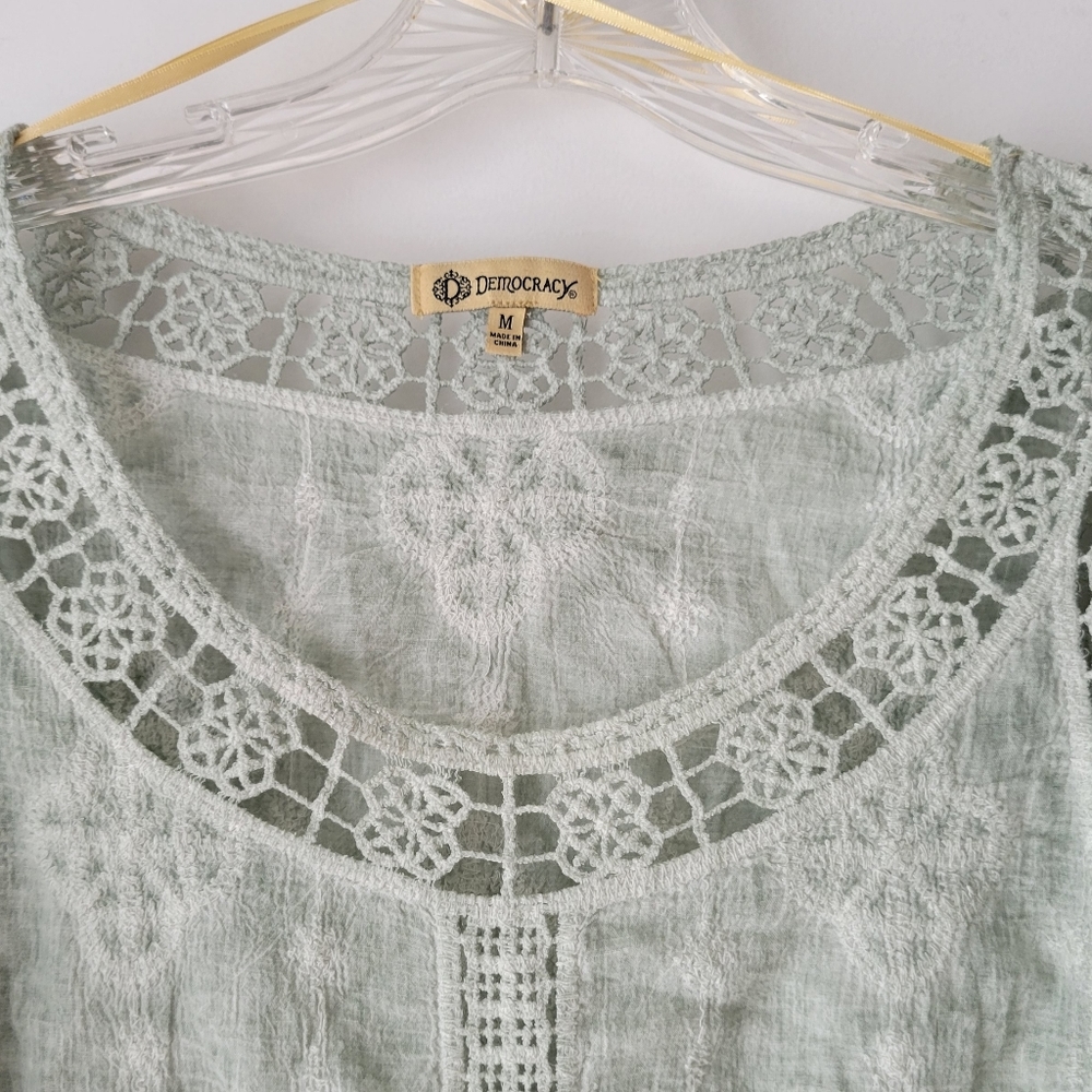 Crotchet Oversized Boho Lace Kimono Sleeve Blouse - Picture 2 of 6